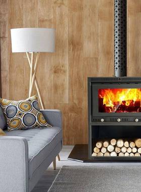 装欧式真取火壁炉木柴客厅燃木火暖炉子家367用室内农村柴别墅民
