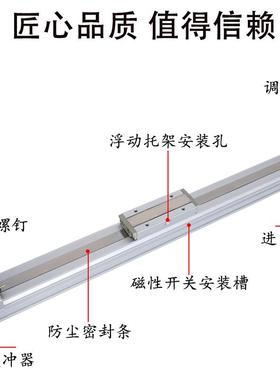 装SMC原0气动无杆气缸MY1B25-10030077250700900410001300100