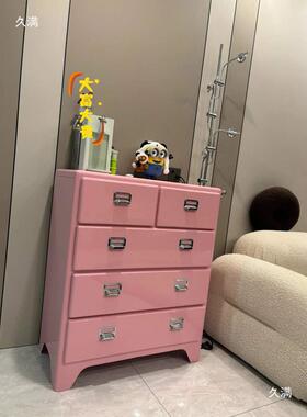 日式复古皮l柜金属屉柜抽餐边柜收纳59093柜铁网红duton整装卧室