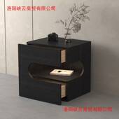 极简床头柜意式 创意床边柜现代黑色家用简约人造板卧室客厅