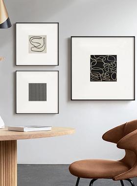 黑线现代线简约FX202111厅沙发装饰画餐厅黑白灰客壁画抽象条玄关