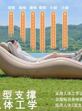 自动充气发新款户式外沙沙发懒JCK人充气躺椅垫全套装充气床野外