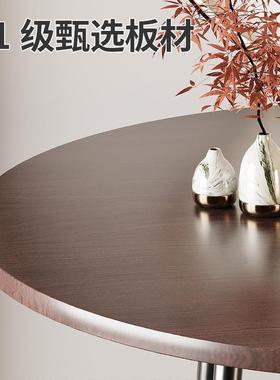 折餐桌新中PIA式圆家叠用小户型桌餐吃饭桌子圆形饭桌桌加大饭店