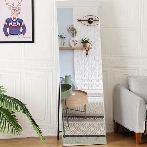 铝合挂黑色金边框厂落地镜支两用工销售全身穿衣WTJ镜子现代简约