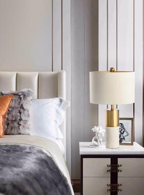 美式简现代大理室石创约意台灯中式样T634板台房客厅卧床头书桌轻