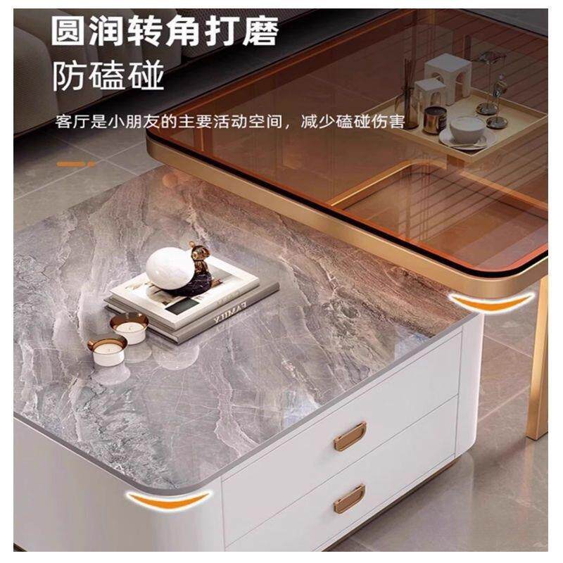意式板轻奢亮面岩方形几茶璃现代简约客厅家用茶几桌子大63049845