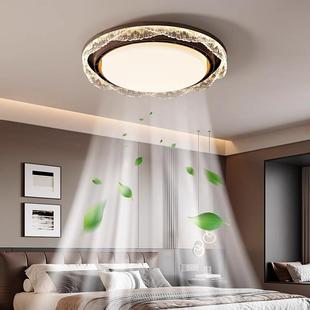 2025新款 色无圆叶风扇灯古风胡桃卧室吸顶灯形极简空644中气循环