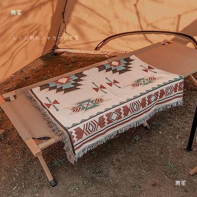 露营毛毯夏季车外沙发垫针织野毯麦太保户子法式营桌布野餐波载西