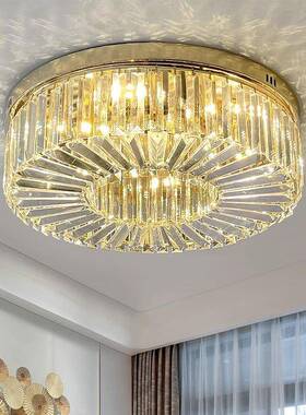 卧室晶10936吸顶水灯202奢5年新款主卧灯简约大后现代轻房间气客