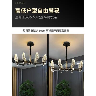 晶轻奢气泡水吊灯客灯现见附件。代简2约大气餐厅厅灯卧室205年新