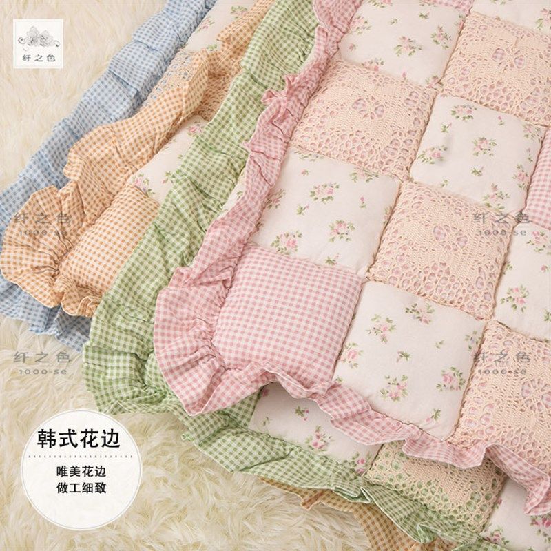 韩式田园碎花拼布蕾丝勾花木椅垫子座垫餐椅子透气加厚坐垫带绑带,居家布艺,椅垫,淘宝优惠券,粉丝福利购,淘宝优惠卷