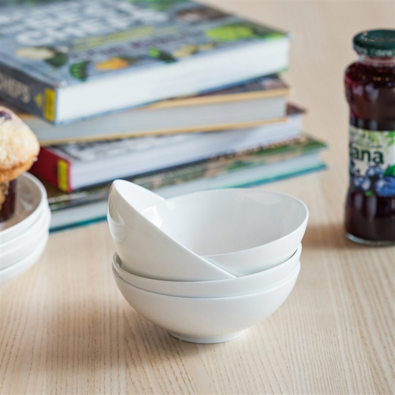 御蝉骨瓷米饭碗创意面碗汤碗简约陶瓷纯白餐具套装微波炉5.1寸4只