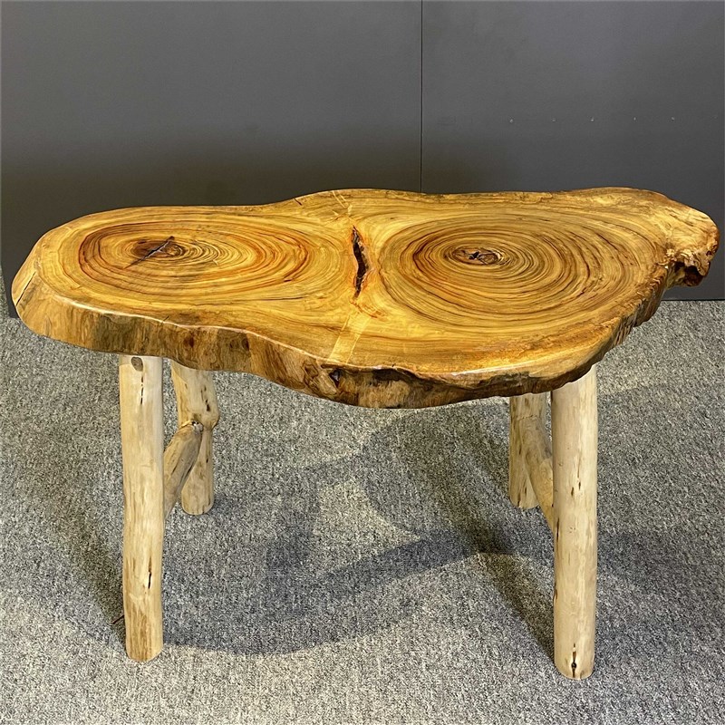 香樟木茶桌椅组合阳台家用实木茶台原木田园小茶台客厅办公室茶室