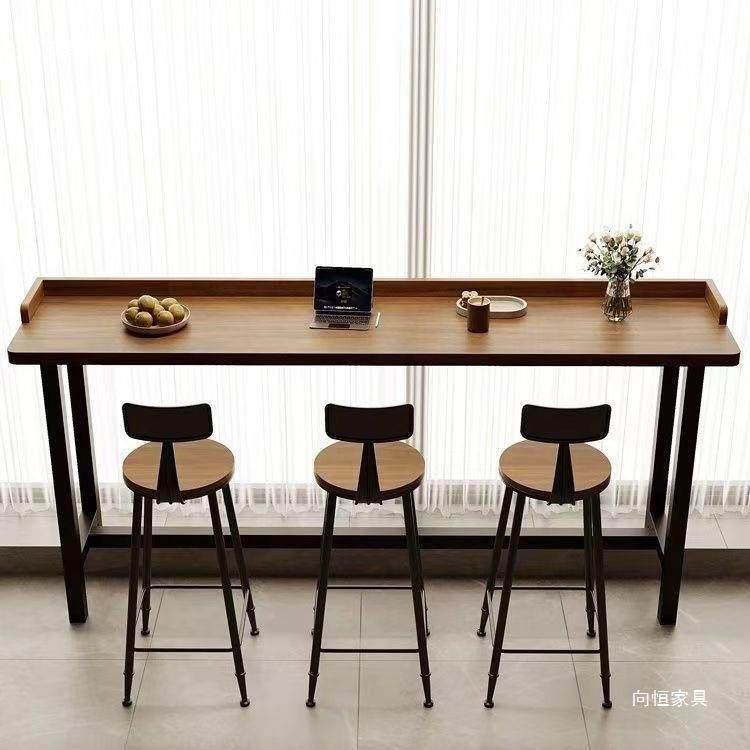 JVP台吧台桌阳家用简约实木条桌窄桌客厅简约高桌椅靠长脚墙桌子
