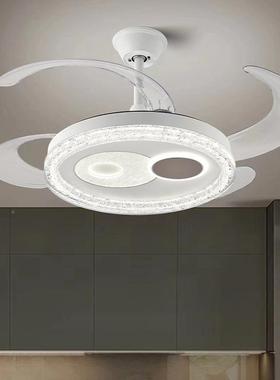 款现新餐代简约隐形风扇灯客厅厅吊扇灯卧室柔风用智家能风MLE扇