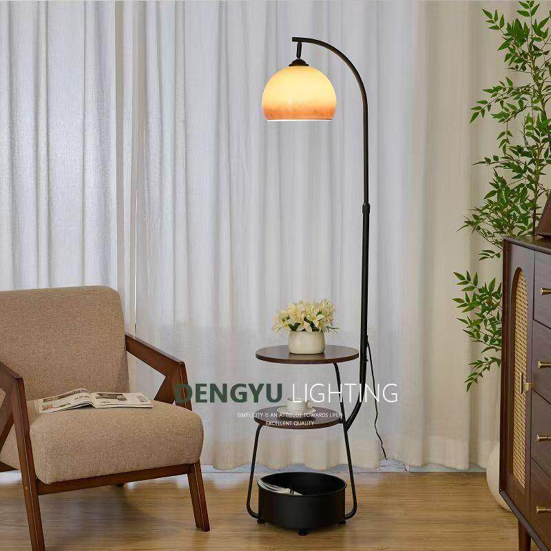 中古风柚子落IXF地灯感客厅沙发旁头氛围茶几美式复室古卧床柜一