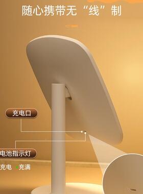 20式25新d款le镜子化43359妆镜带灯桌美面台家用学生宿舍办公室妆补光