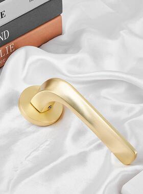 锌锁合金内室家用门锁简约室实木门卧执ZWP手磁力静音黑色分体门