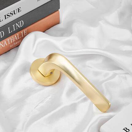 锌锁合金内室家用门锁简约室实木门卧执ZWP手磁力静音黑色分体门