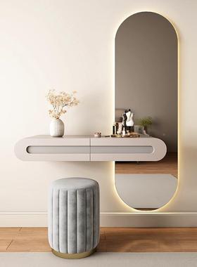 Wd悬空妆HHF台主卧梳p室法式奶油风小型实木红悬浮化妆台智能网妆