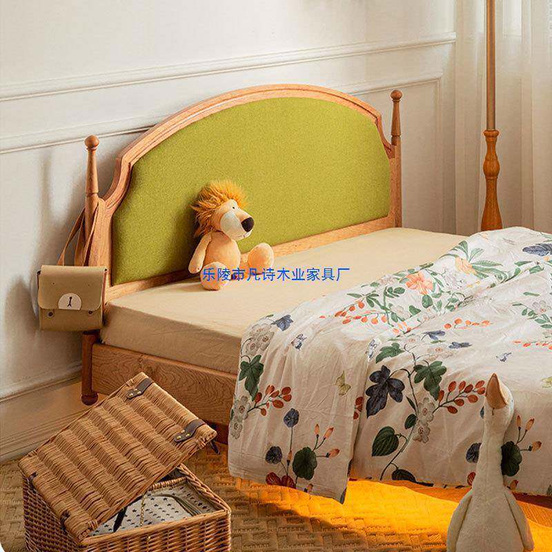 樱桃木QTS式悬浮木童儿童床女孩公主床复古日黑胡实桃木男孩单人