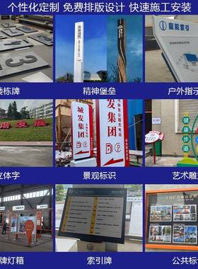 不锈钢大型精神告牌堡垒场停场指商示车牌指路牌公园广景HTI区导