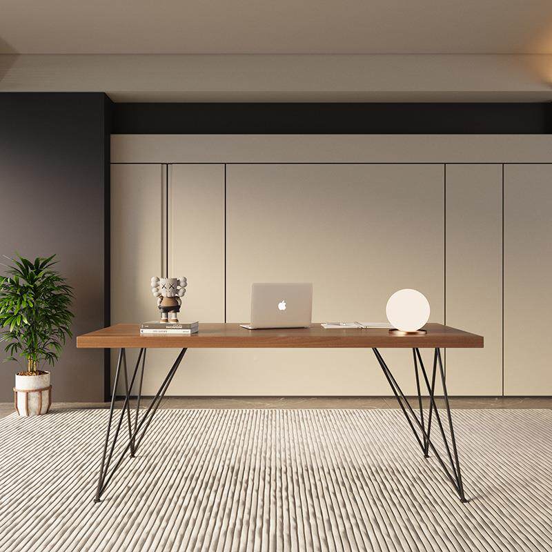 写实木电桌台脑HMJ式家用书桌简约办桌现代卧室学生字桌长条公工