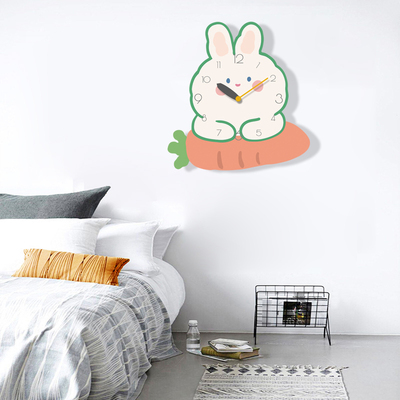 可爱卡通钟表挂钟客厅家用时尚创意时钟挂墙简约儿童房免打孔挂表
