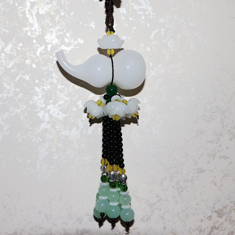 道中道优选福禄葫芦汽车挂件车载可装香水挂饰绿玉莲花水晶装饰品