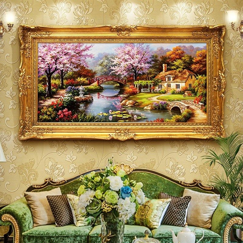 diy数字油画客厅装饰欧式风景装饰画大幅填色手工绘画