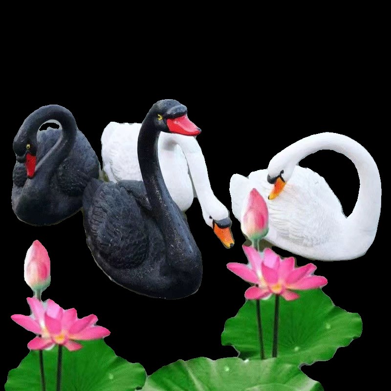仿真小黄鸭子摆件树脂创意花园庭院水池鱼缸假山鸳鸯天鹅动物装饰