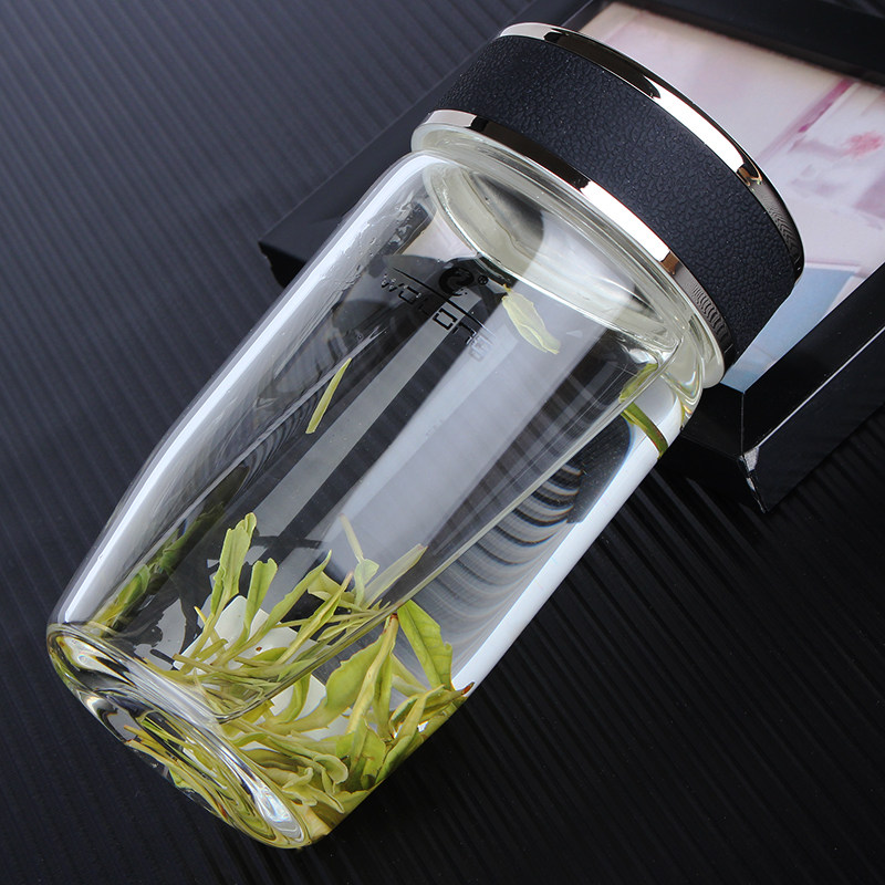 卧龙水杯单层小玻璃杯男女小巧加厚便携透明耐热玻璃小号小型茶杯