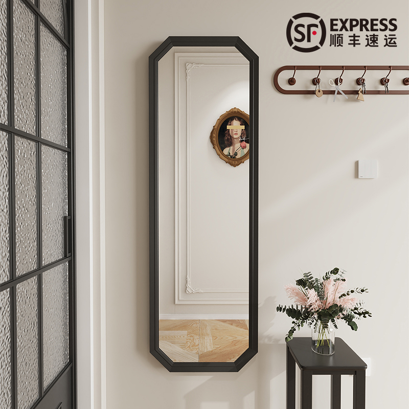 全身镜家用落地镜挂墙镜子贴墙自粘试衣镜卧室免打孔可壁挂穿衣镜