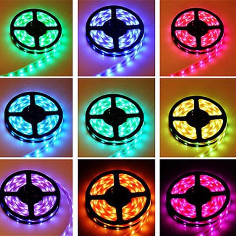 LED黑底七彩灯带V黑板RGB汽车贴片 滴胶防水0灯软灯条