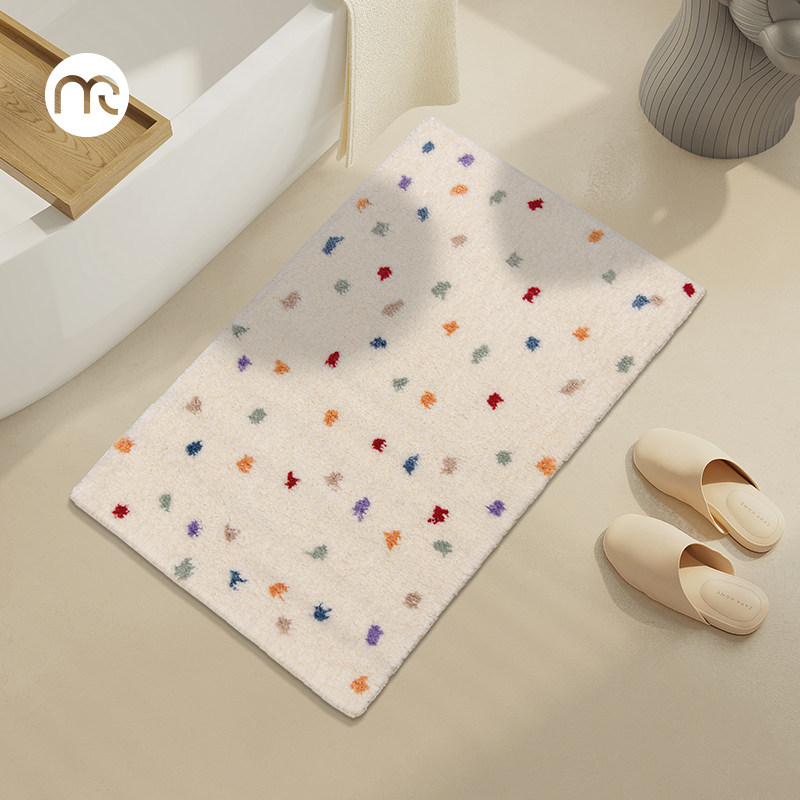 慕奈 浴室地垫奶油风吸水速干防滑进门口垫子卫生间厕所家用地毯