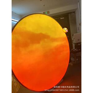 网红景点打卡夕落日发光灯箱户婚礼露营氛围拍2053感照直播阳月外