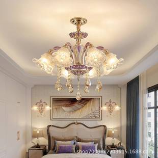 欧代QQQ式 灯 客厅水晶吊灯现简约轻奢餐厅卧室别墅朝下欧法大厅式