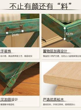 美古式复做旧实多木质托盘花阳台地面田园架置物架层多88182肉植