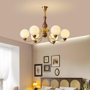 魔中古轻奢胡吊灯客厅灯豆灯式 高档BNY桃木大厅 美复古餐厅灯法式