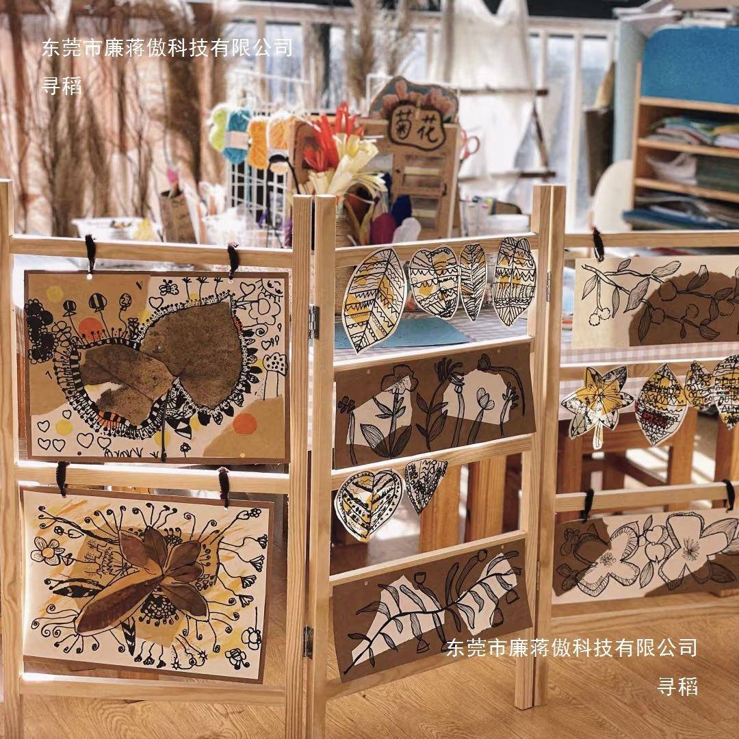 幼儿园原木美子架环创绘画作品展示001墙贴工区角教室布置饰装饰