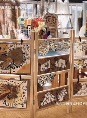 幼儿园原木美子架环创绘画作品展示001墙贴工区角教室布置饰装饰