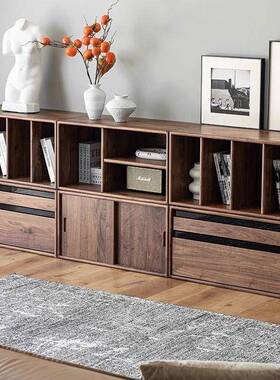 北美黑胡木多自由组合柜39721矮柜功能家木用实书桃柜储物柜落地