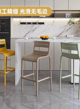 现代高AL-80650简约家用高椅塑料户外凳脚可叠放靠背吧台脚椅设计