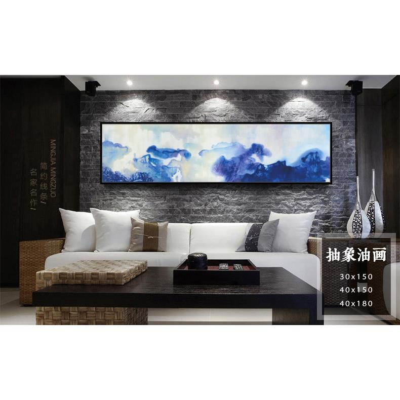 圣仕中新式装饰约画朱德群横幅酒店床头油壁画现代简卧室意S-1044