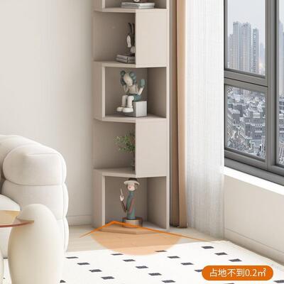 实木角柜墙置架墙角收物纳客厅卧室角小户型三书架多层储物11084