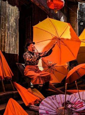 油伞布防雨老式伞道具摄装饰油纸伞术L-101008防影雨艺纯手工伞竹