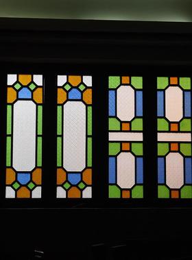 广古东满洲卉岭南彩色玻OSC窗新中式复古木窗户璃装饰花窗花仿门