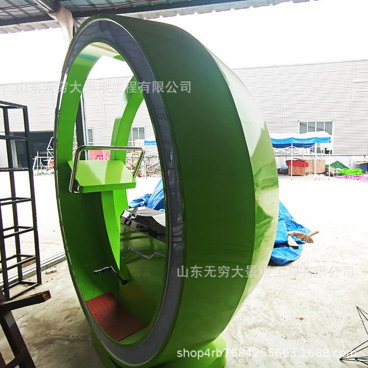 厂无动家力摆水xcj20201车网红脚踏喷泉道发电件具彩色发光版脚蹬