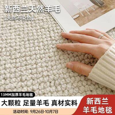 新毯西兰地羊毛地毯家用卧室101712简约现代音垫毯菠萝圈隔地客厅