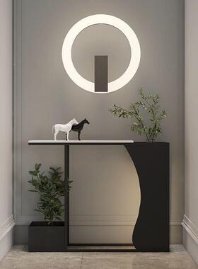 代现玄关桌铁轻奢RMC极窄门厅架走廊创意大理石入户艺高端花玄关